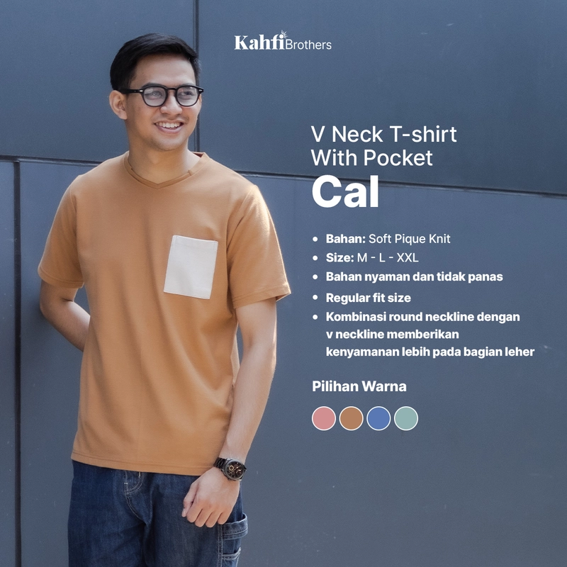 Product image T-shirt Pria with Pocket Soft Pique - CAL MINERAL GREEN L all variant